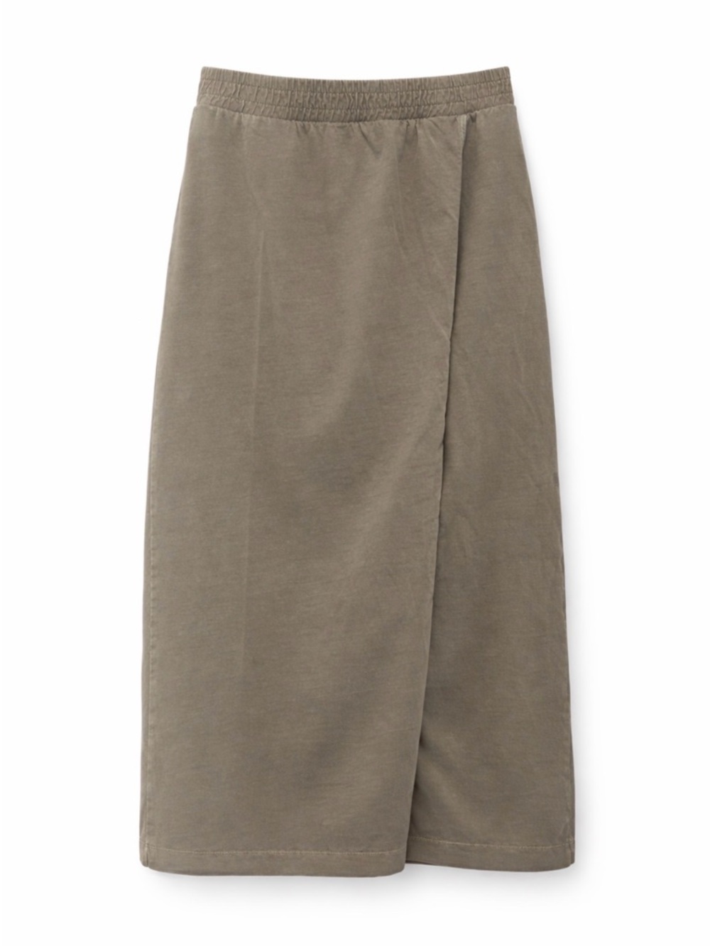 & Other Stories Olive-Green Wrap-Front Midi Skirt